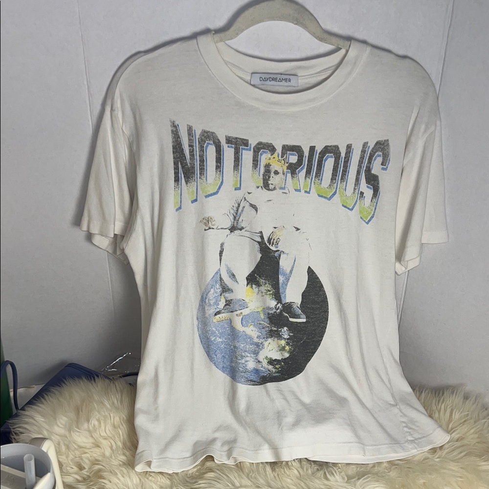 Daydreamer Cream Graphic Tee with Black & Yellow Print